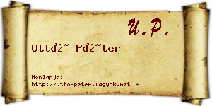 Uttó Péter névjegykártya